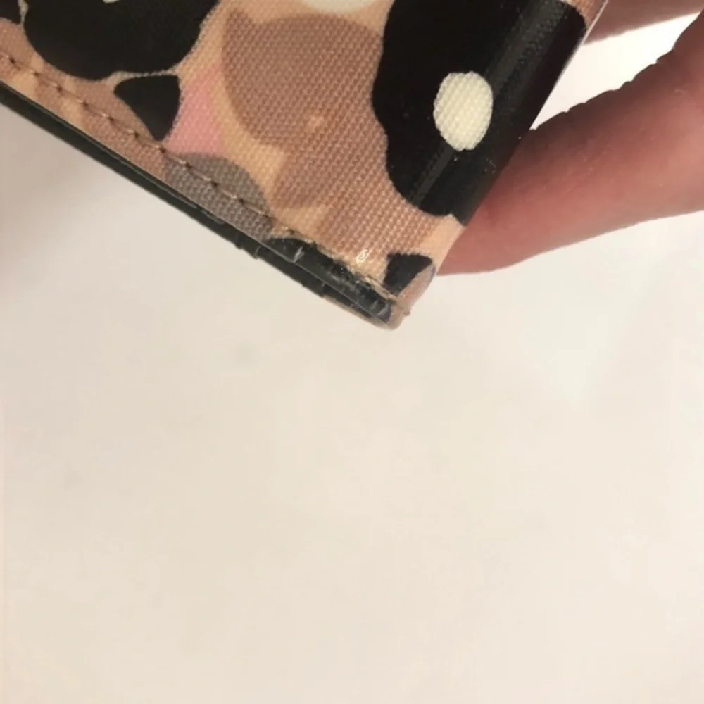 Kate spade pink black floral flower wallet